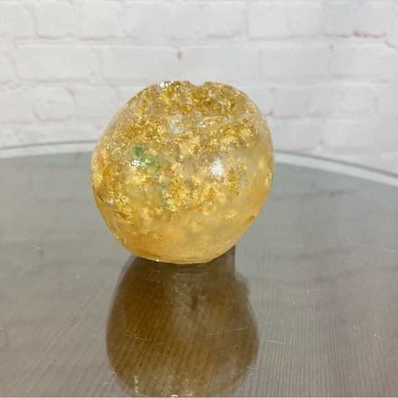 RESIN EPOXY with Gold Flakes Planter/ash tray Pen Holder. - Picture 3 of 16